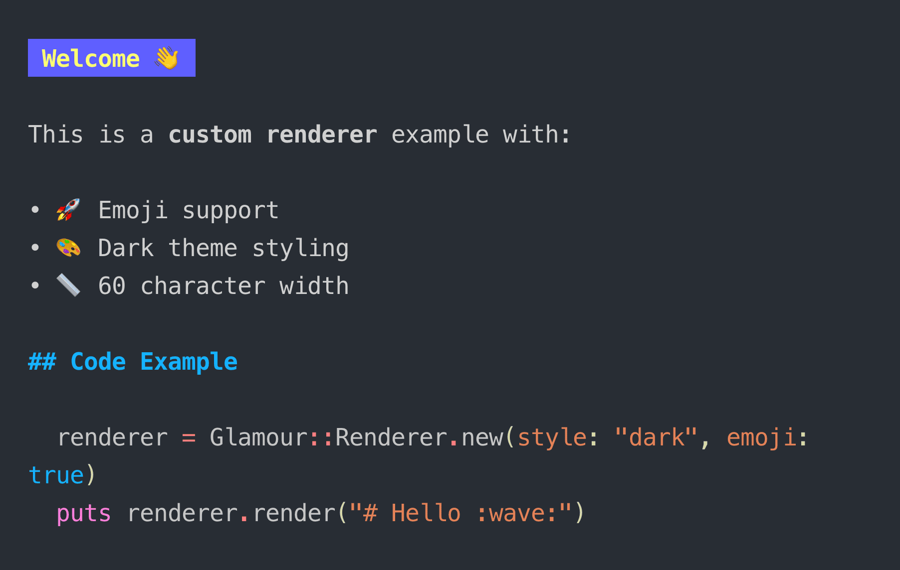Glamour renderer