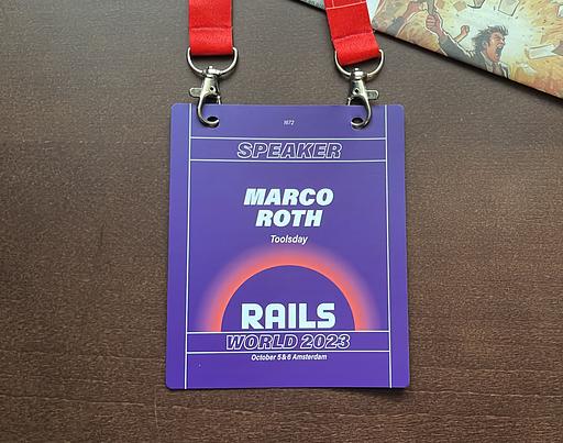 My Conference Speaker Badge - Rails World 2023