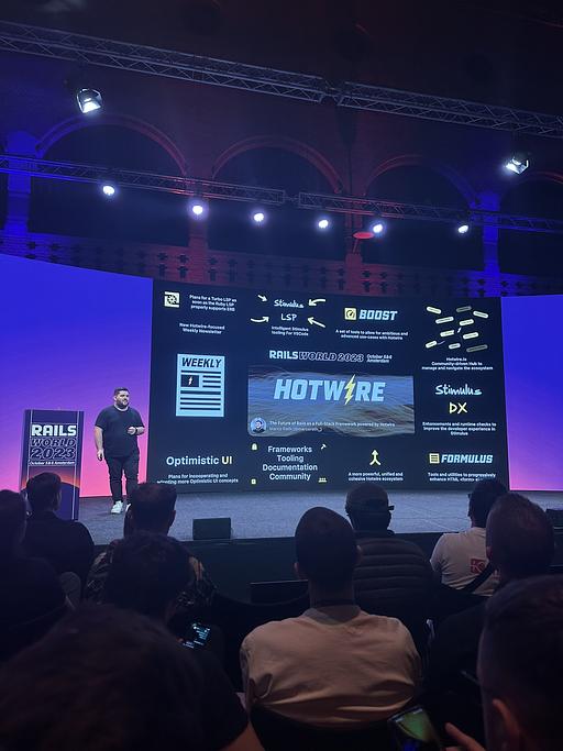 "Great Hotwire announcements by @marcoroth_ at #RailsWorld today 😍 Checkout the new community website hotwire.io" - @kirplatonov