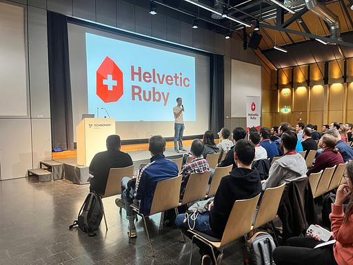 "🎉 And we're kicking off Helvetic Ruby 2024!!! 🎉" - @helvetic_ruby