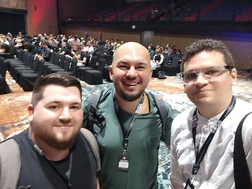 "Here, sharing a moment with my fellow rubyists that I FINALLY met IN-PERSON!!! @adrianthedev @marcoroth_" - @rpaweb