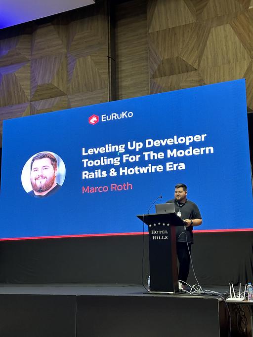 "@marcoroth_ gave a great talk on the present and future of developer tooling for Rails and Hotwire. The future looks very bright with Marco’s work!" - @fractaledmind