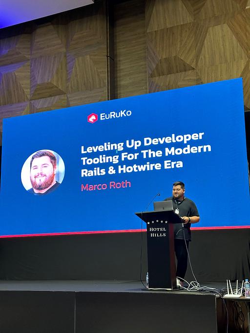 "@marcoroth_ gave a great talk on the present and future of developer tooling for Rails and Hotwire. The future looks very bright with Marco’s work!" - @fractaledmind