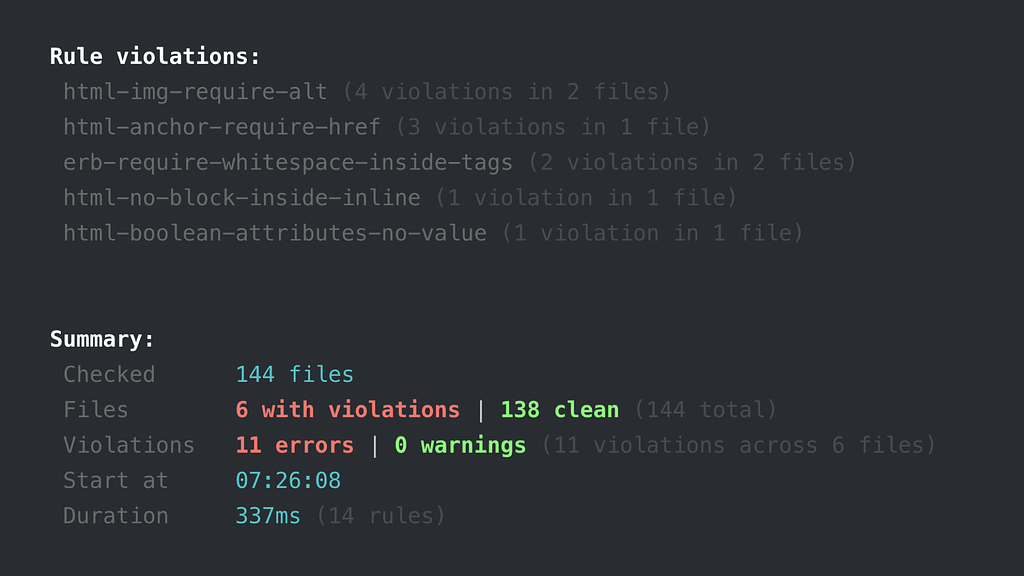 Herb Lint CLI Summary